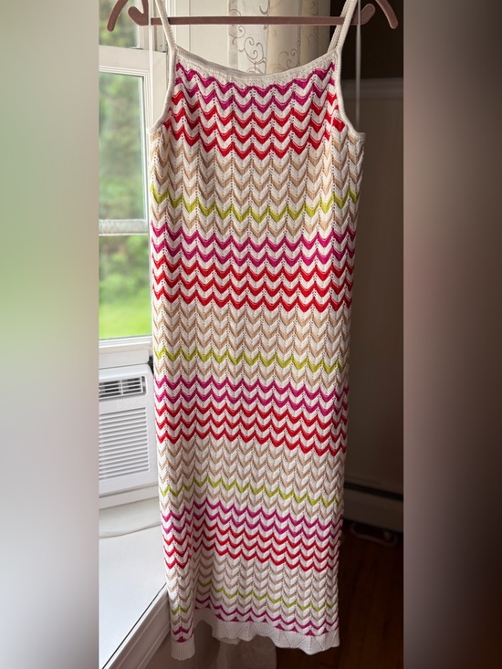 Rachel Zoe Dresses & Skirts - Rachel Zoe Crochet Cotton Zigzag Lined Maxi Dress Resort Vacation Boho Sz L